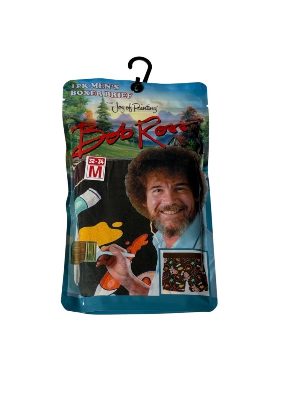 Bob Ross Men's Medium Painting Artist Graphic Boxer Briefs NWT